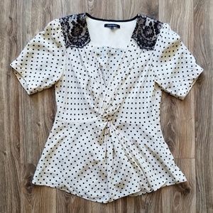 Nanette Lepore Silk Polka-Dot Blouse